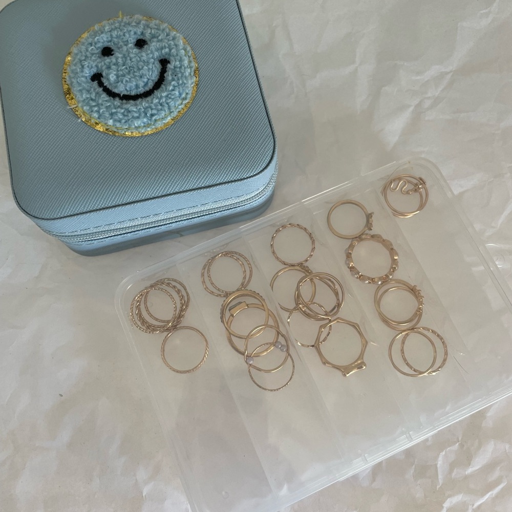 Small Travel Jewelry Case with Rings